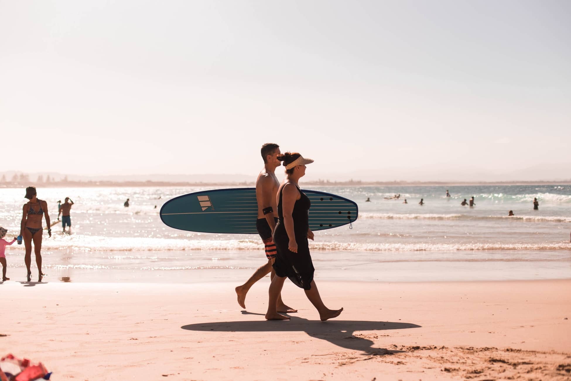 Plage de Byron Bay pendant voyage en famille