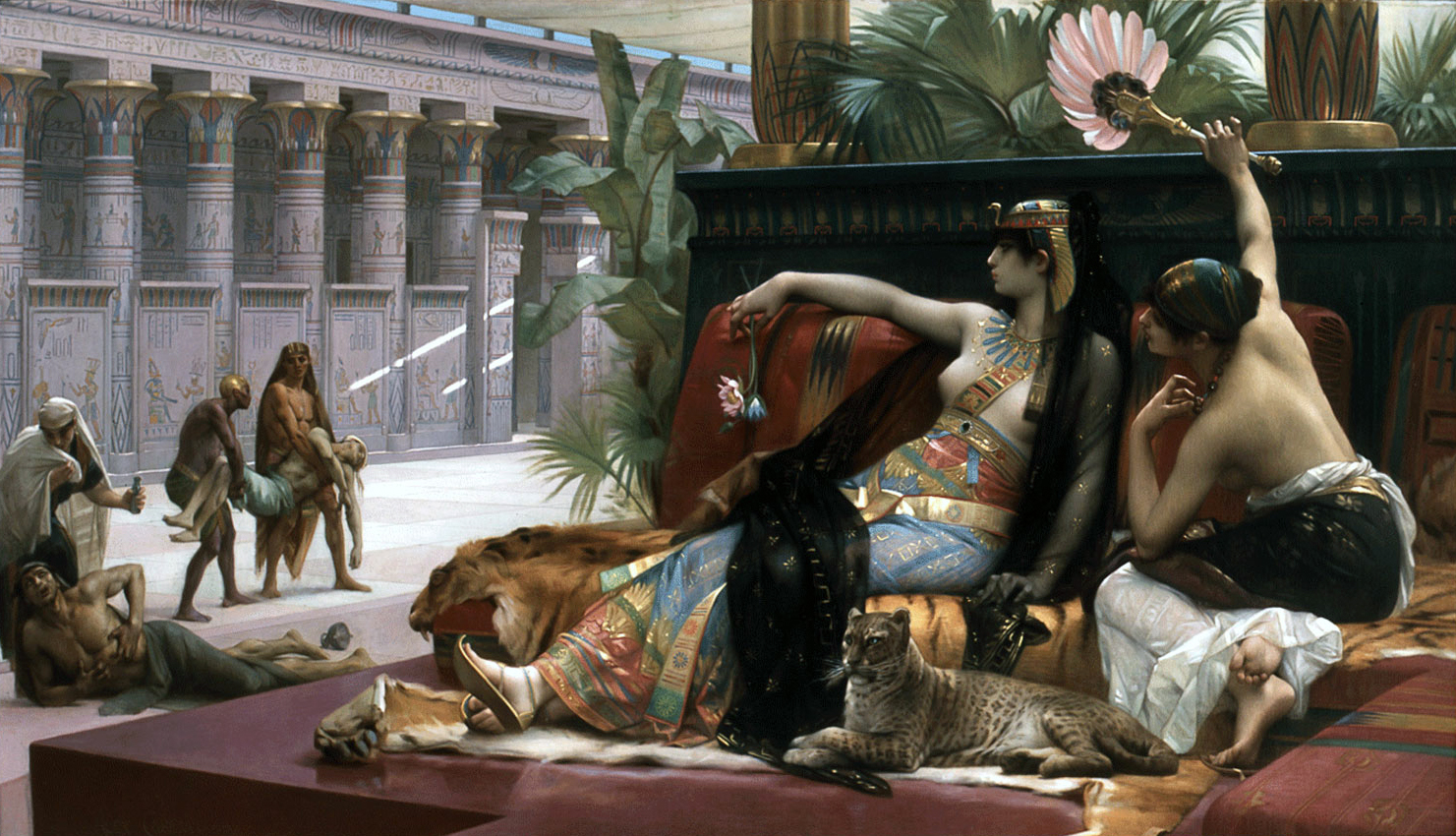 Peinture de Cleopatre et Cesar belles histoires d'amour