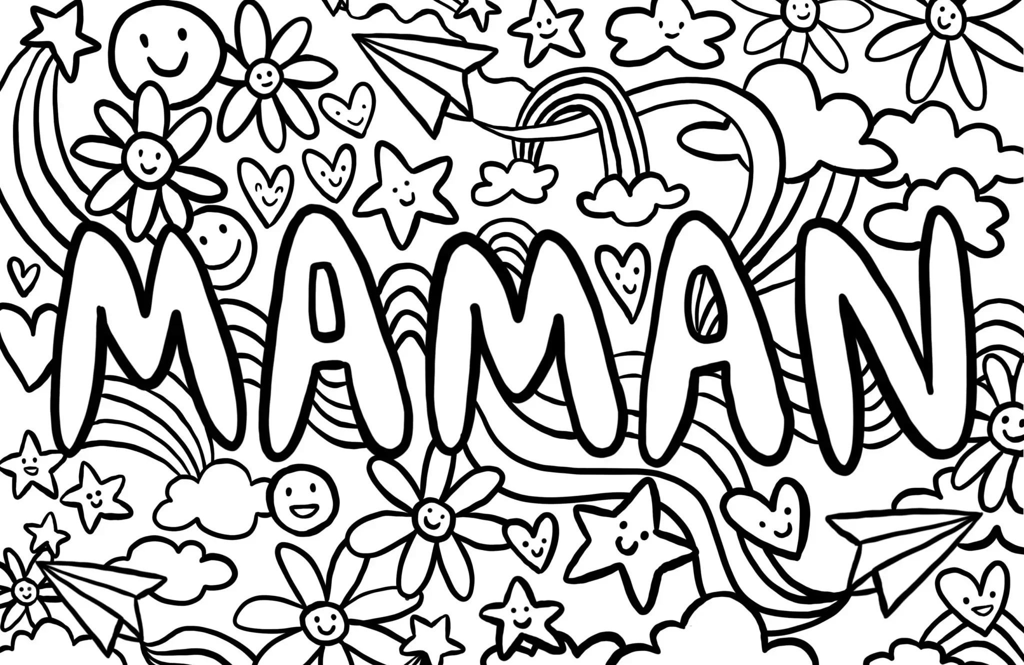 Coloriage a imprimer fete des meres Maman