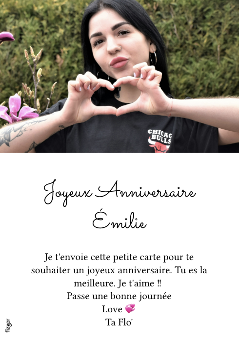 Carte premium Texte joyeux anniversaire Emilie