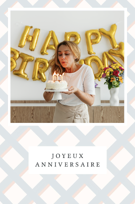 Carte premium Joyeux anniversaire femme