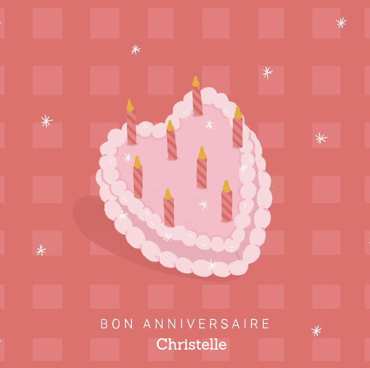 Carte d'anniversaire pour un Joyeux anniversaire Christelle 