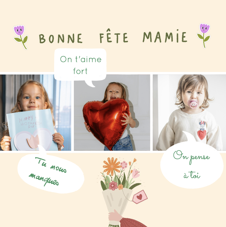 carte personnalisable à offrir à mamie