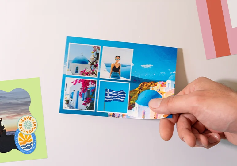 carte magnet vacances santorin