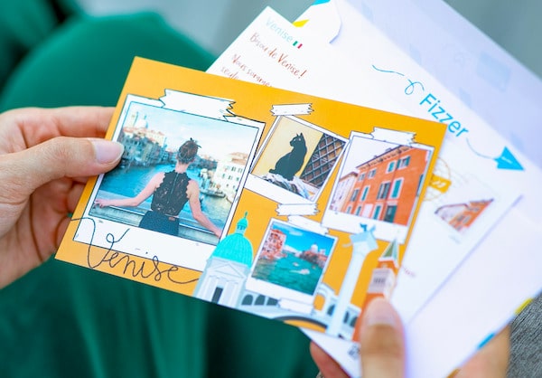 Online-Postkarte von Venedig, erstellt mit der Fizzer-App