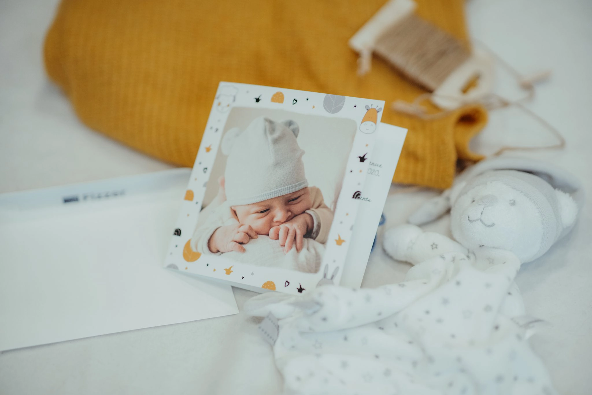 Carte naissance pour un bébé fille - carte de bienvenue bébé – Green and  Paper